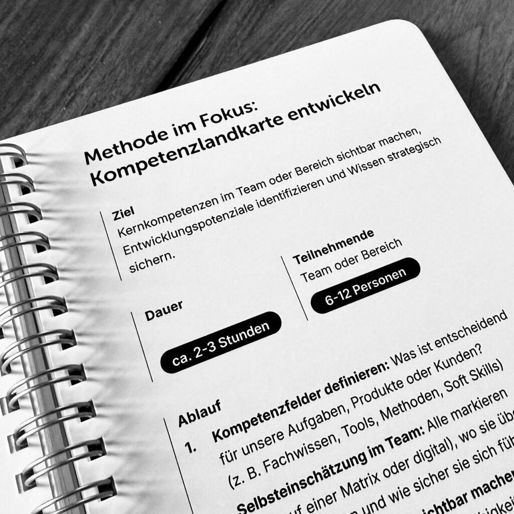 Pocket Guide - Detailaufnahme der Seite Methode im Fokus